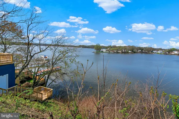 a view of a lake and a yard