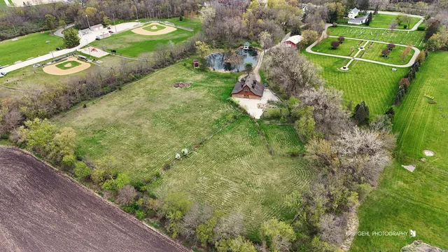 an aerial view of a house