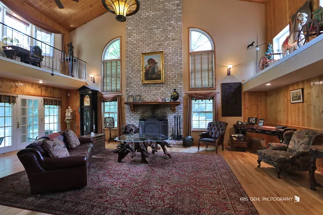 a living room with furniture