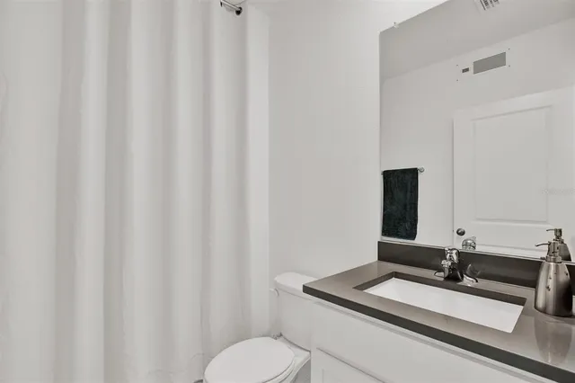 an aerial view of a house having outdoor space