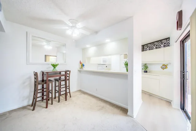 a view of dining room with furniture