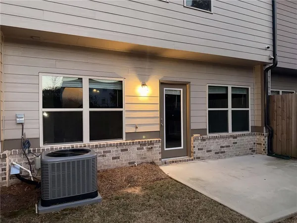 a front view of a house with windows