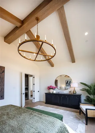 a bedroom with furniture