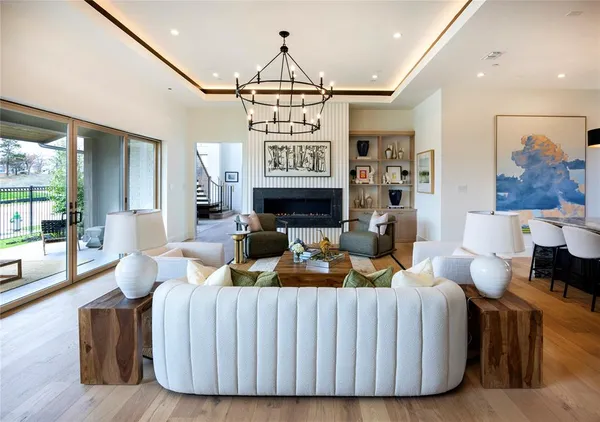 a living room with furniture