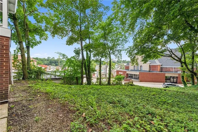 a view of backyard with green space