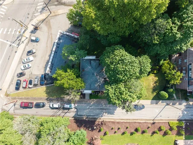 an aerial view of a city