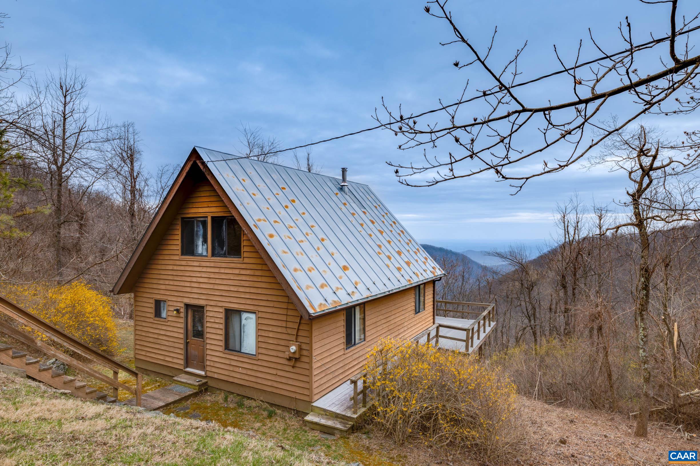 a view of a house with a small space