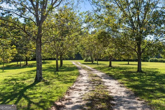 a view of a hall with wooden floor and a flat screen tv