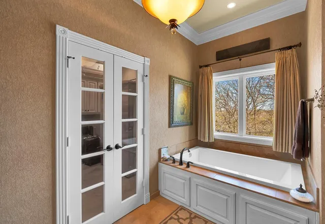 a view of a swimming pool with a patio