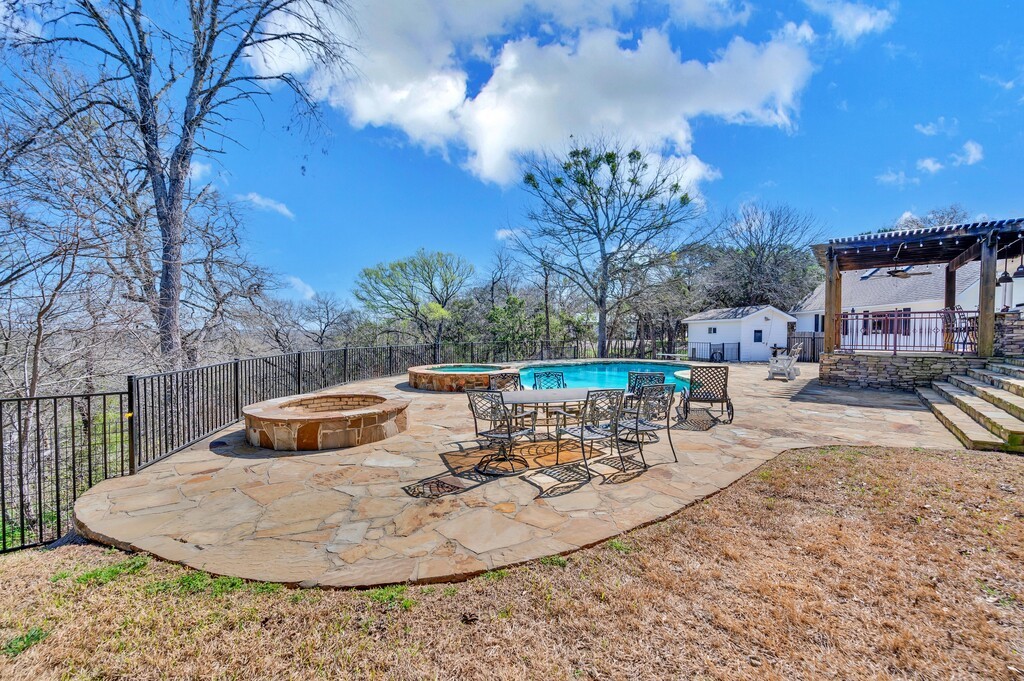 675 Cedar Canyon Road Crawford, TX 76638 - Photo 51 of 95 a view of a swimming pool with a patio