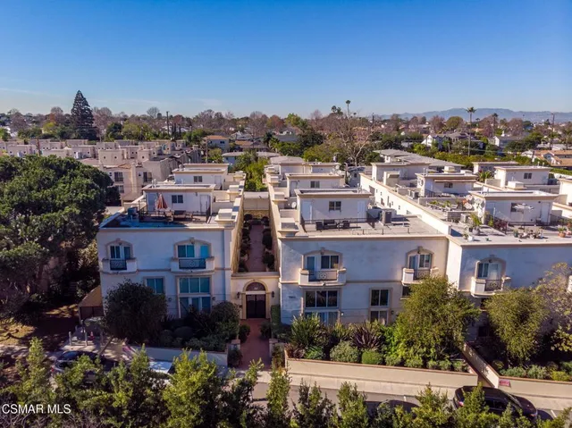 an aerial view of a city