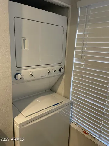 a close up view of washer and dryer