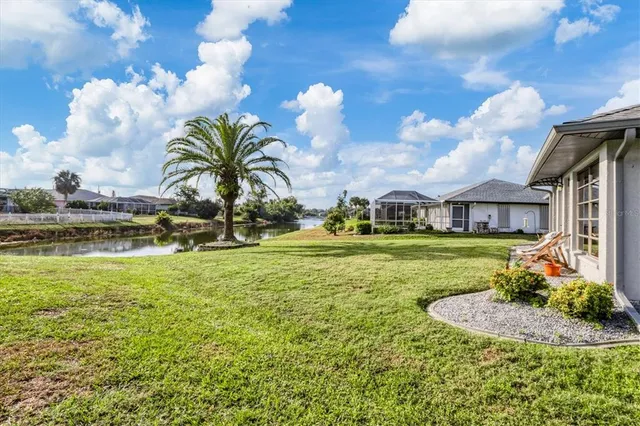 a view of a lake with houses