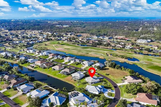 a view of a park with slide