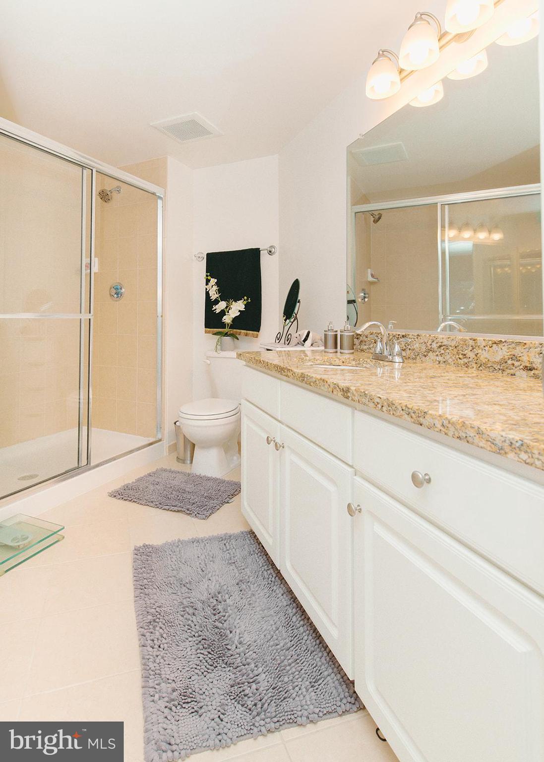 11800 Sunset Hills Road, Unit 506 Reston, VA 20190 - Photo 19 of 30 a spacious bathroom with a sink a mirror and a shower