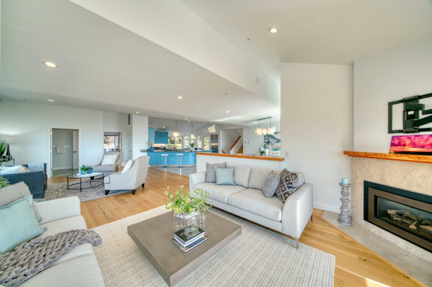 7325 Viewpoint Road Aptos, CA 95003 - Photo 19 of 51 a living room with furniture and a fireplace