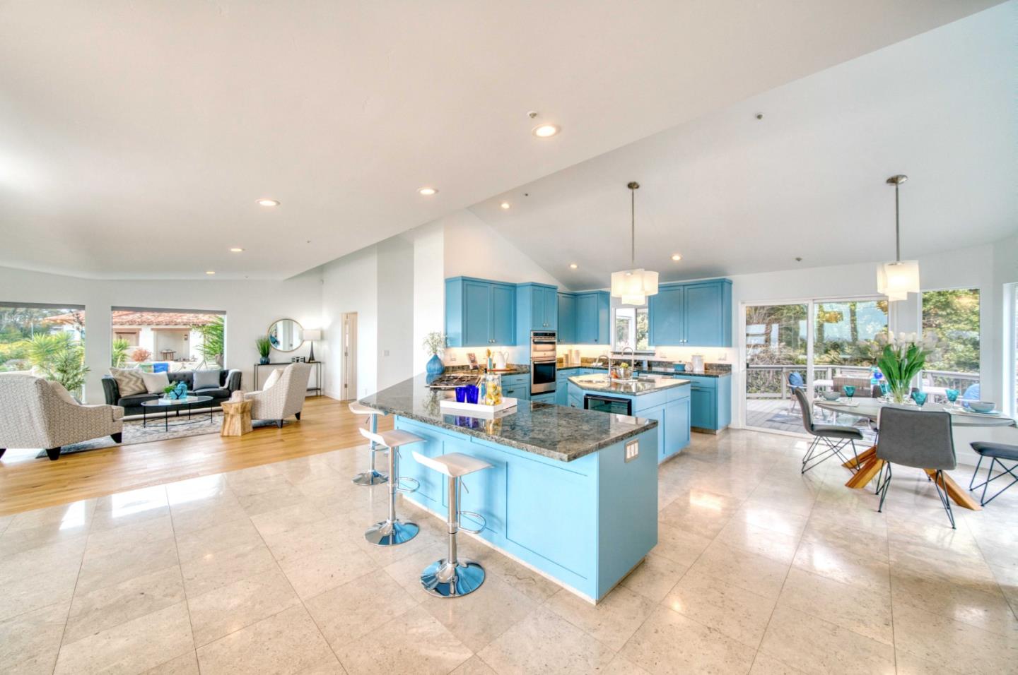 7325 Viewpoint Road Aptos, CA 95003 - Photo 9 of 51 a kitchen with counter top space and living room view