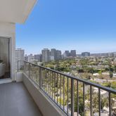 a view of city and balcony