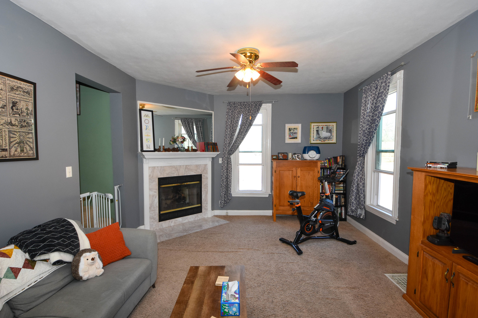 610 North Main Street Le Roy, IL 61752 - Photo 6 of 22 a living room with furniture and a fireplace