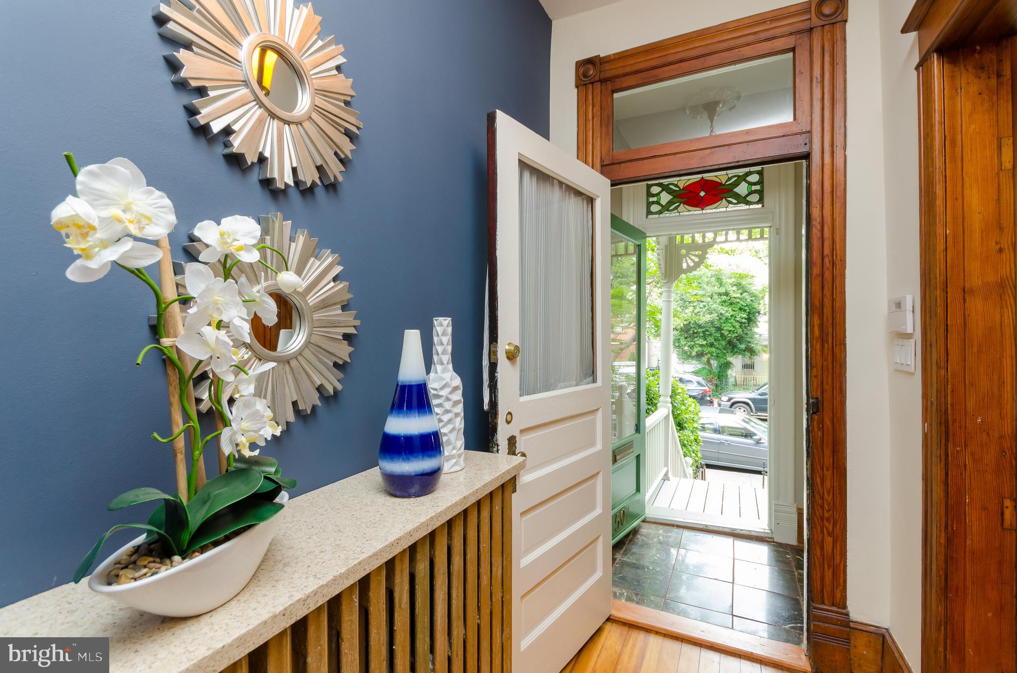 507 7th Street Southeast Washington, DC 20003 - Photo 2 of 34 Front Entry Foyer w/ Custom Transom
