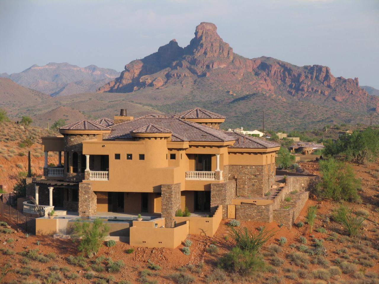 Red Rock behind home