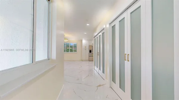 a view of closet area with empty racks