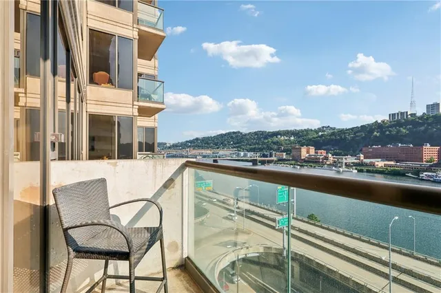 a city skyline with tall buildings