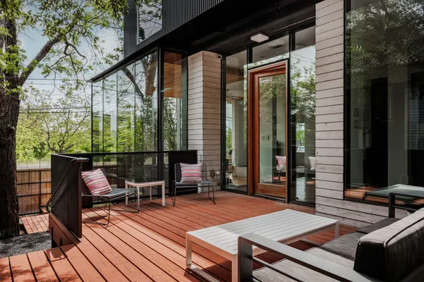 a outdoor space with furniture