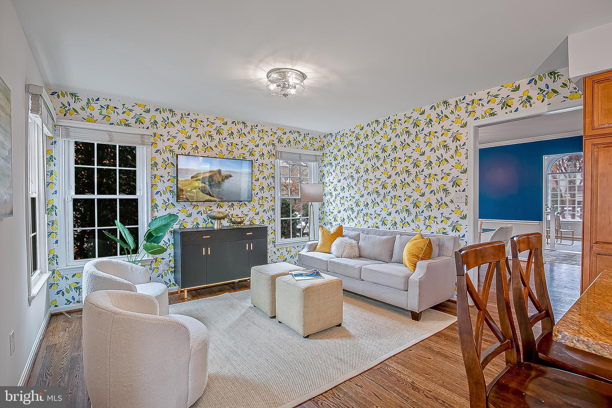 1824 Duffield Lane Alexandria, VA 22307 - Photo 14 of 64 a living room with furniture a fireplace and a potted plant