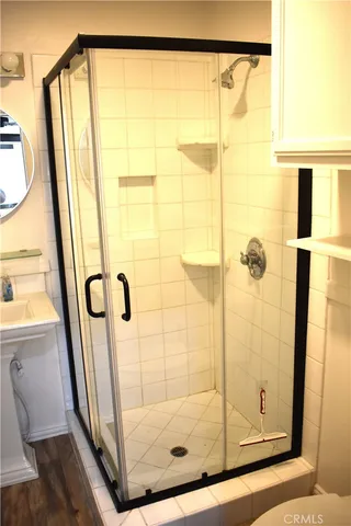 a bathroom with a shower