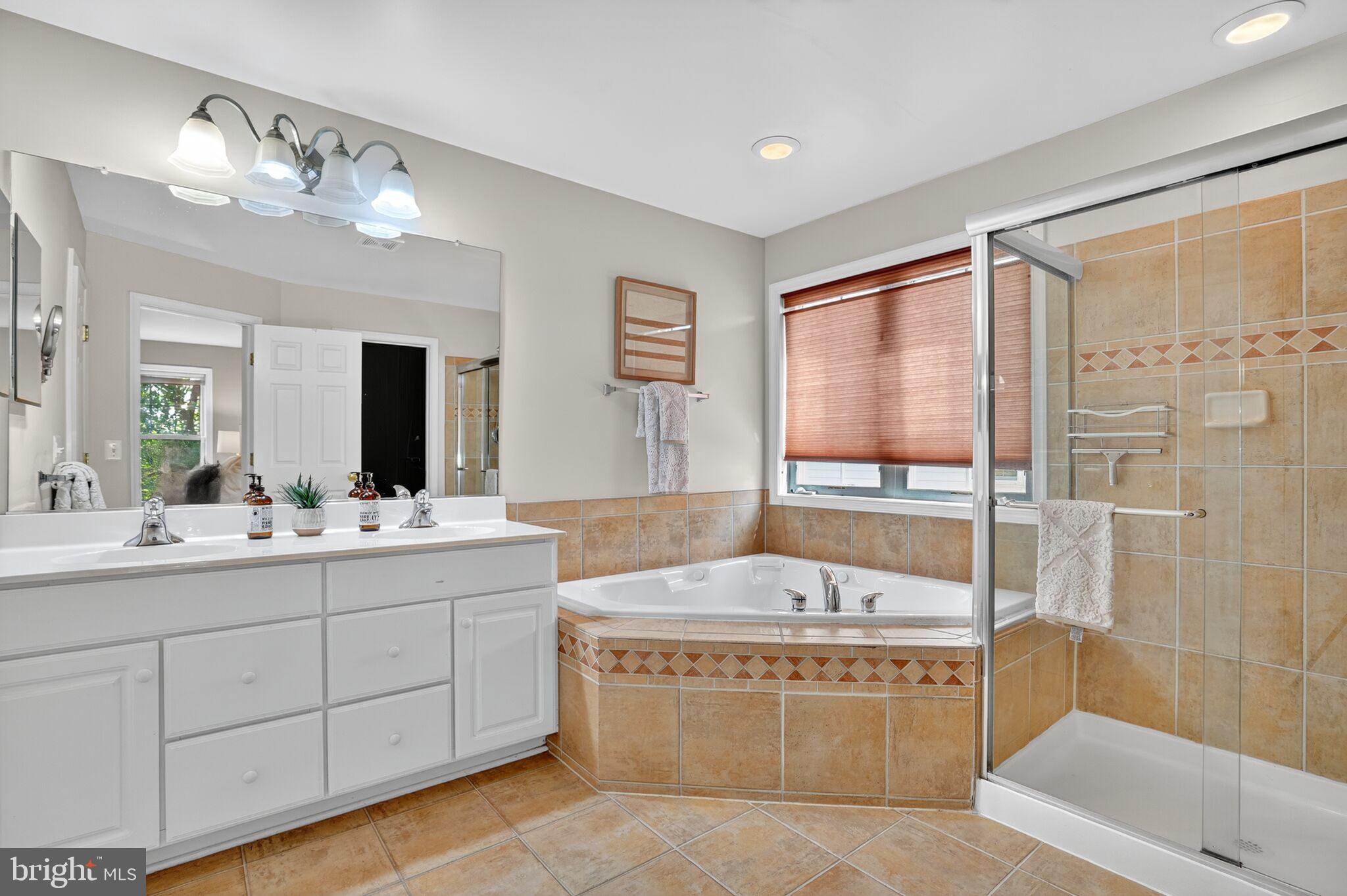 8157 American Holly Road Lorton, VA 22079 - Photo 30 of 48 a bathroom with a tub sink and mirror