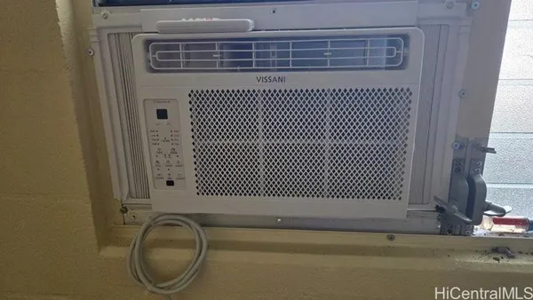 a view of a door and a mirror