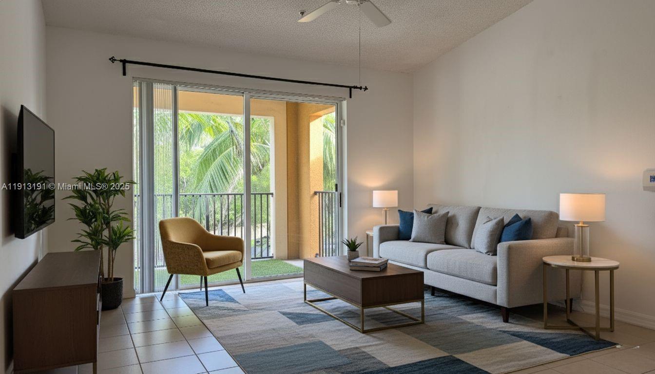 2120 West Preserve Way, Unit 307 Miramar, FL 33025 - Photo 1 of 20 a living room with furniture and a large window