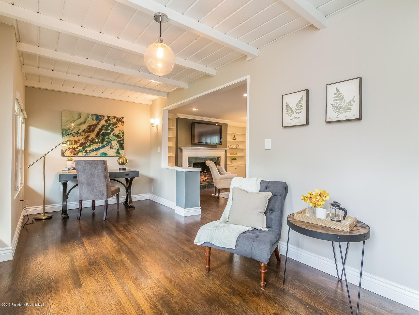 3564 Thorndale Road Pasadena, CA 91107 - Photo 7 of 24 a living room with furniture and a wooden floor