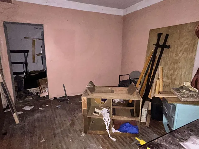 a living room with furniture