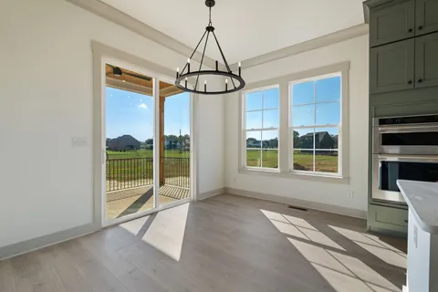 a view of an entryway with wooden floor and door