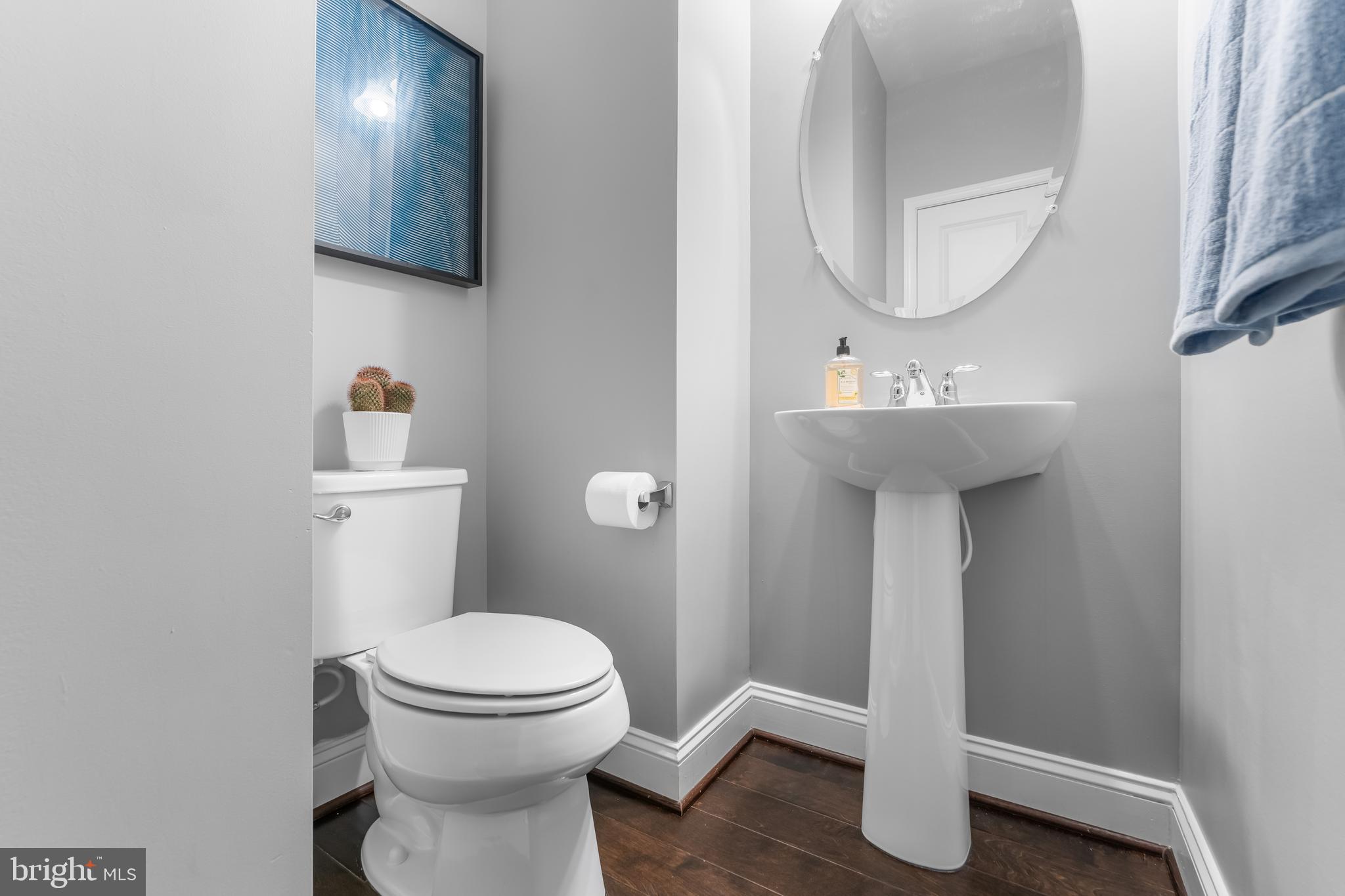 7820 Loblolly Way Hanover, MD 21076 - Photo 17 of 75 a bathroom with a toilet sink and mirror