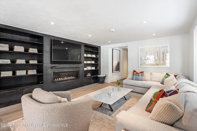 a living room with furniture and a couch