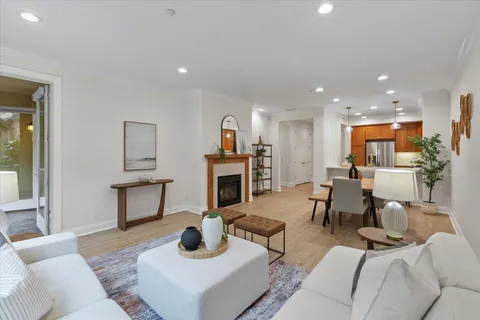 a view of balcony with furniture