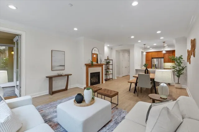 a view of balcony with furniture