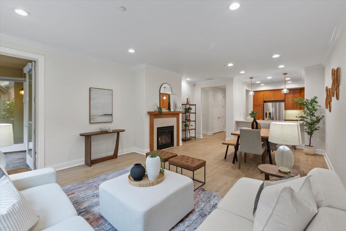 2881 Meridian Avenue, Unit 108 San Jose, CA 95124 - Photo 17 of 41 a living room with furniture and a fireplace