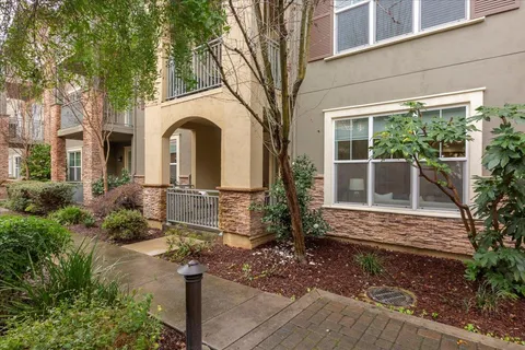 a house view with garden space