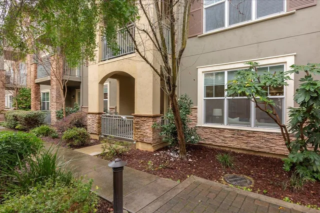 a house view with garden space