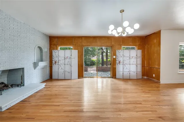 a view of a livingroom with a chandelier