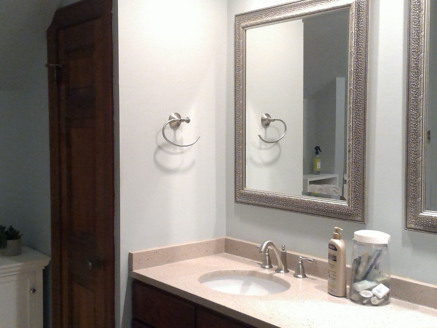 1201 Turicum Road Lake Forest, IL 60045 - Photo 17 of 20 a bathroom with a granite countertop sink and a mirror