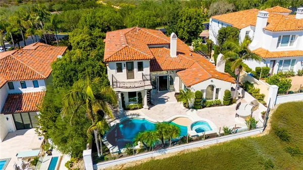 an aerial view of a house