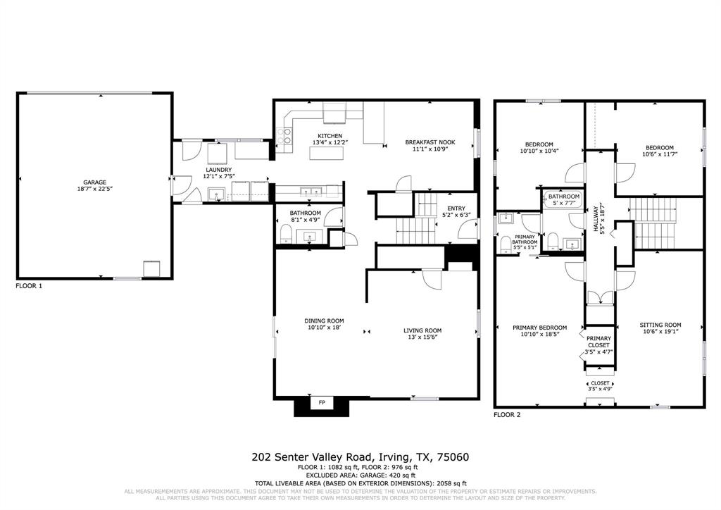 202 Senter Valley Road Irving, TX 75060 - Photo 32 of 32 Floor plan