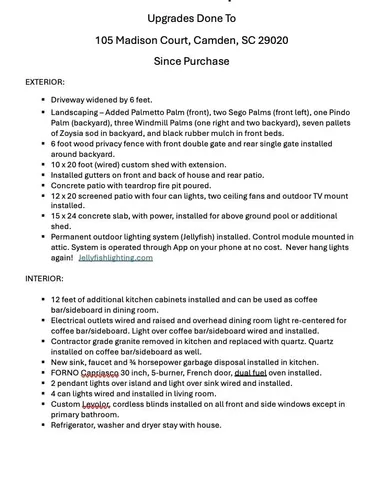 $399,999 | 105 Madison Court, Camden, SC 29020