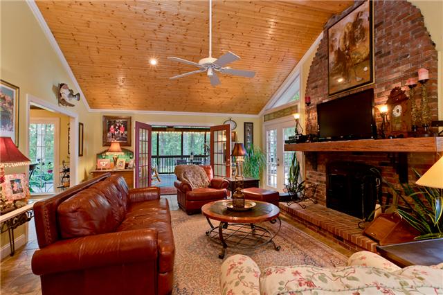 5247 Old Harding Road Fairview, TN 37062 - Photo 7 of 20 a living room with furniture a fireplace and a flat screen tv