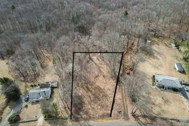 a view of a yard with trees